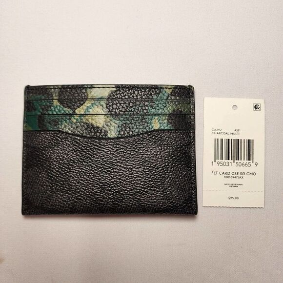 NWT Coach CA292 Card Case In Signature Canvas With Camo Print - Picture 1 of 2